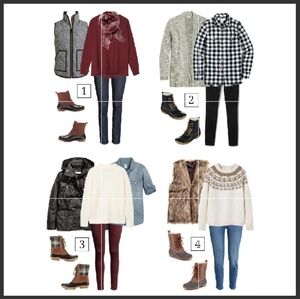 sweater collar duck boots